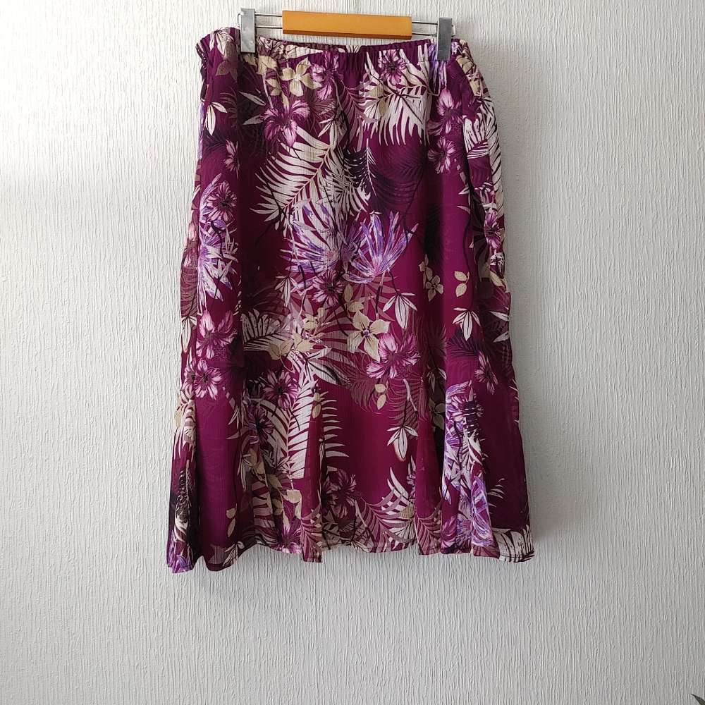 Allison Daley Godet Chifon Skirt Purple Size 18W